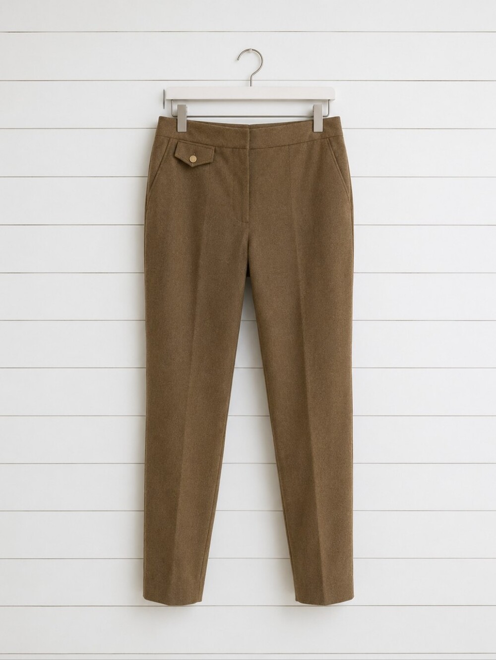 Hugo Boss Marzotto Italian Virgin Wool Camel Straight Leg Pant 10/ 12